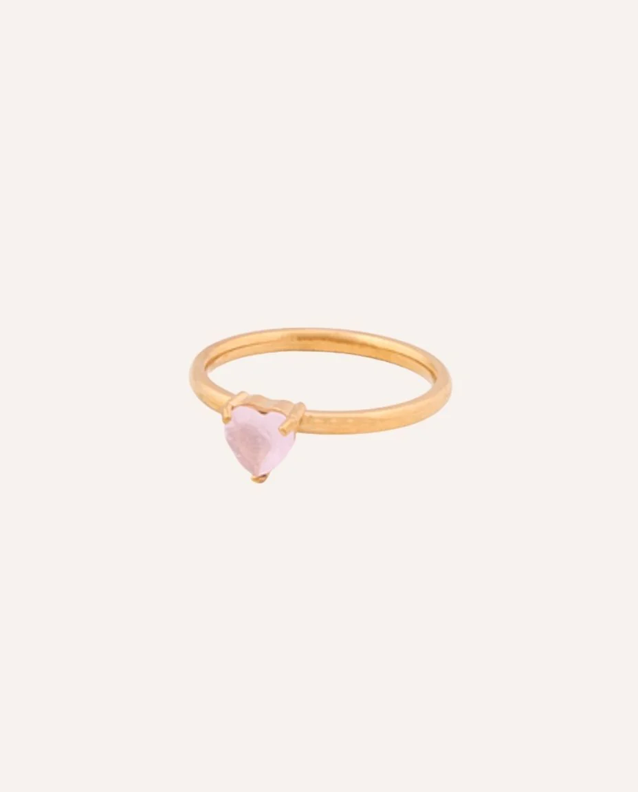 Anillo Acero Corazón Mini Rosa - Image 3
