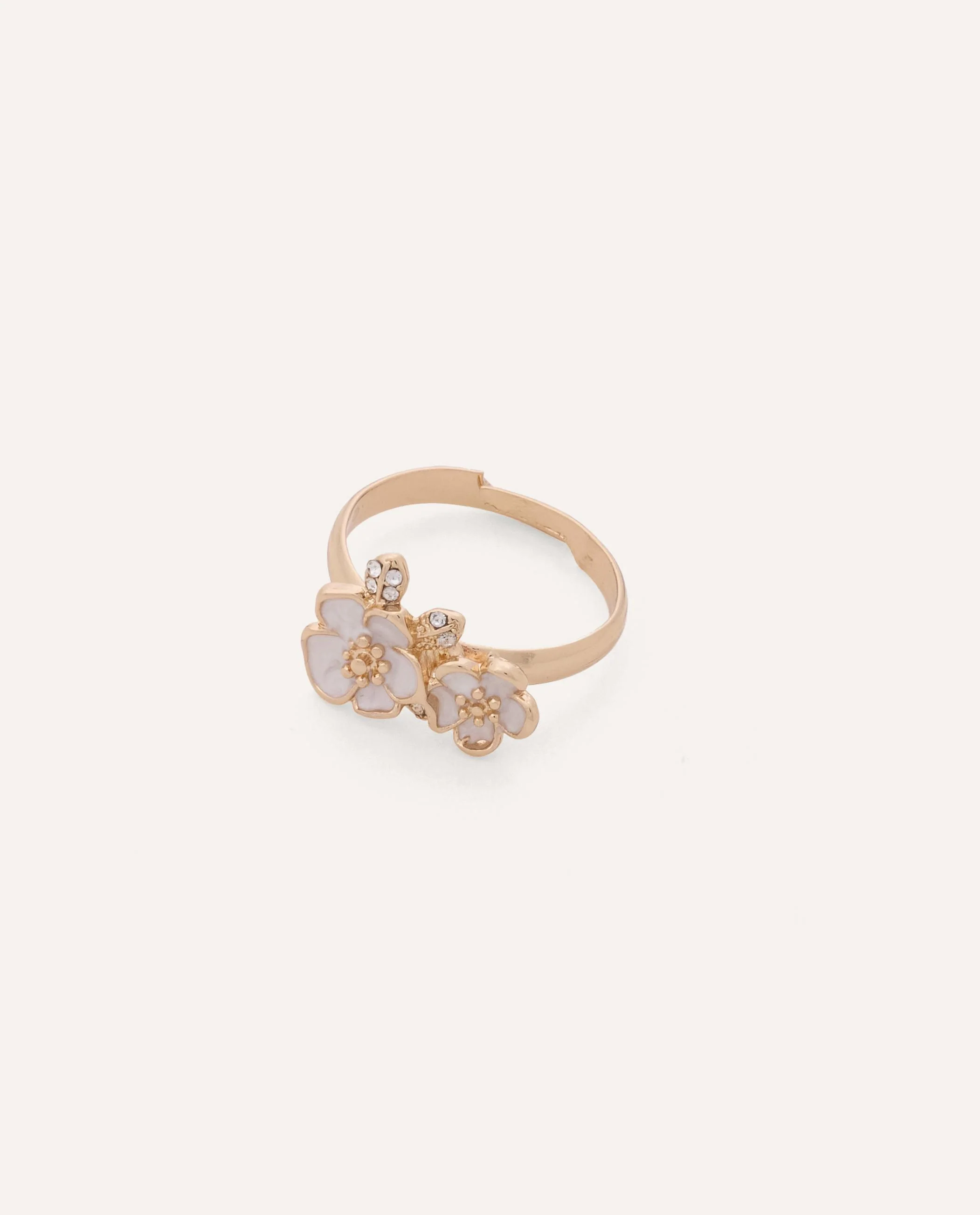 Anillo Regulable Moda Flores Dorado - Image 2