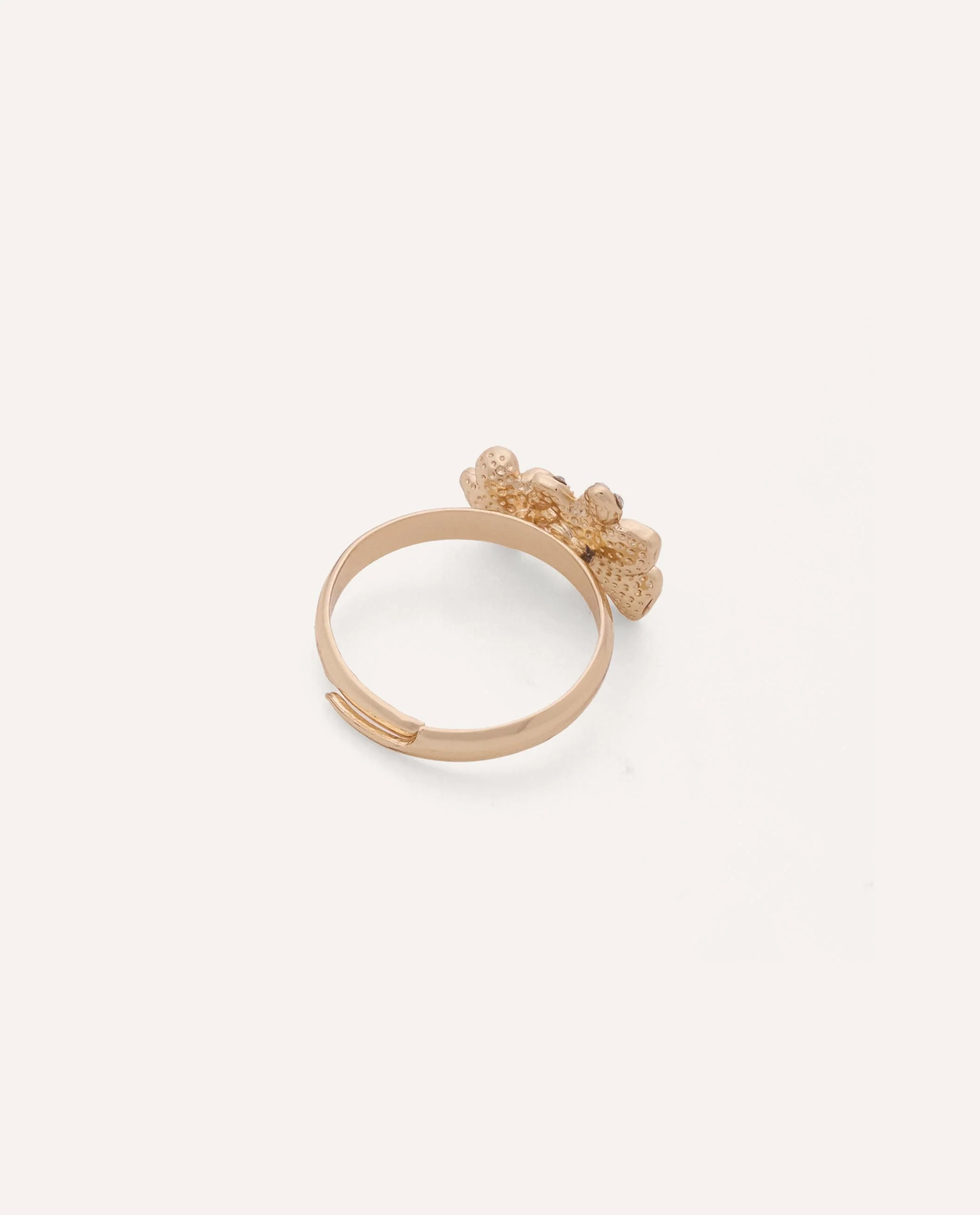 Anillo Regulable Moda Flores Dorado - Image 3