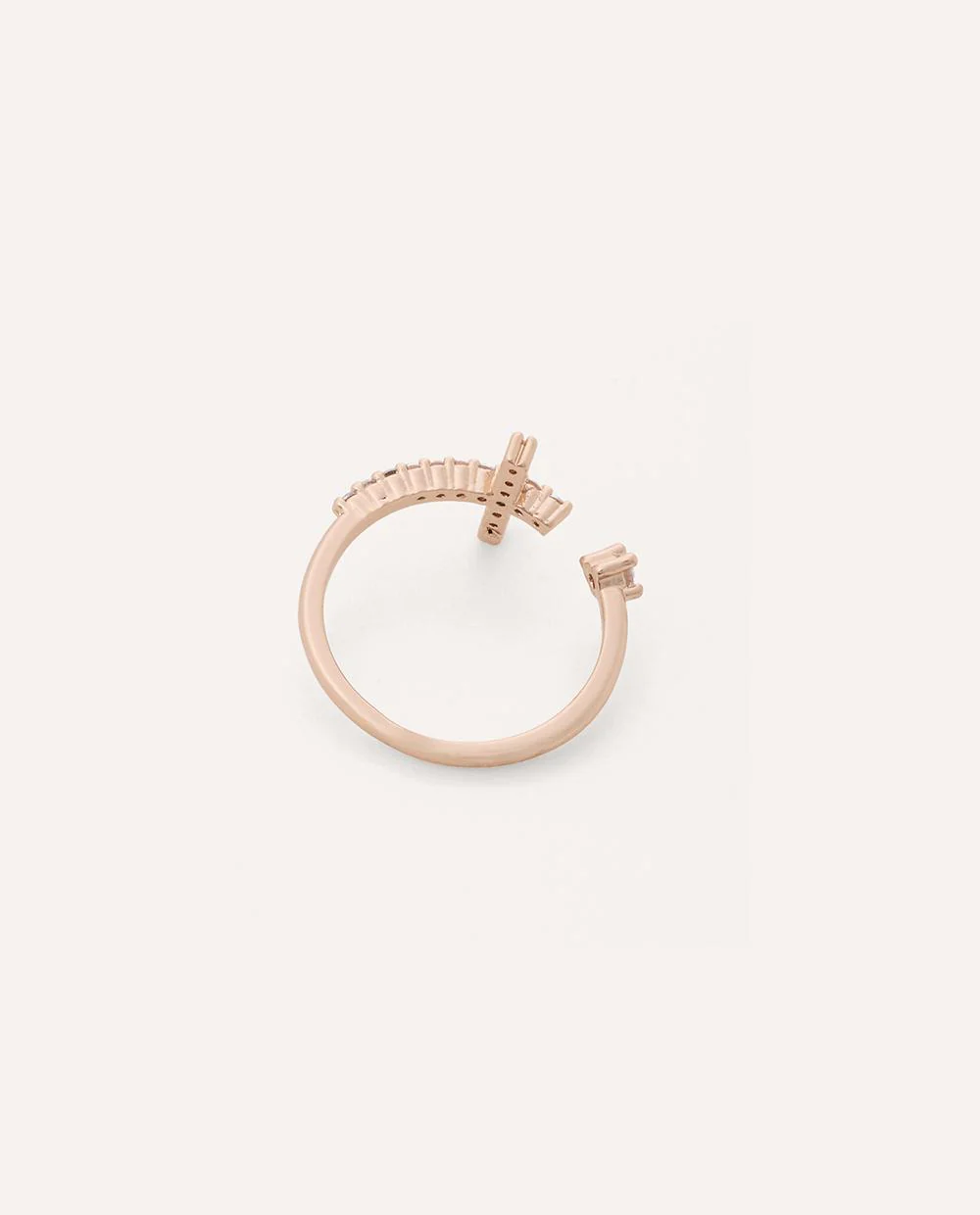 Anillo Regulable Premium Zircón Cross Dorado - Image 2
