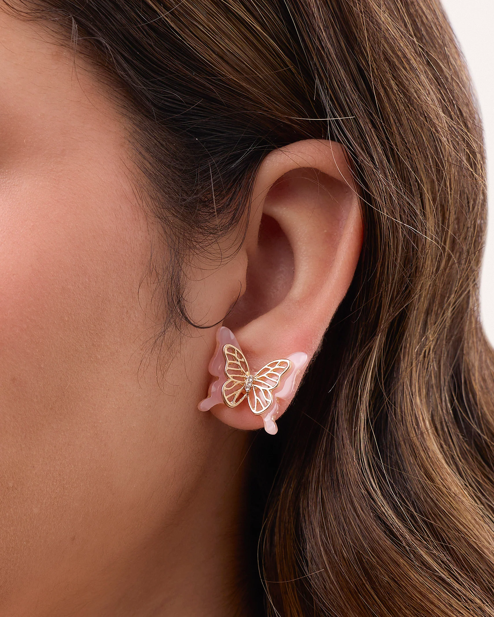 Arete moda mariposa rosado - Image 2
