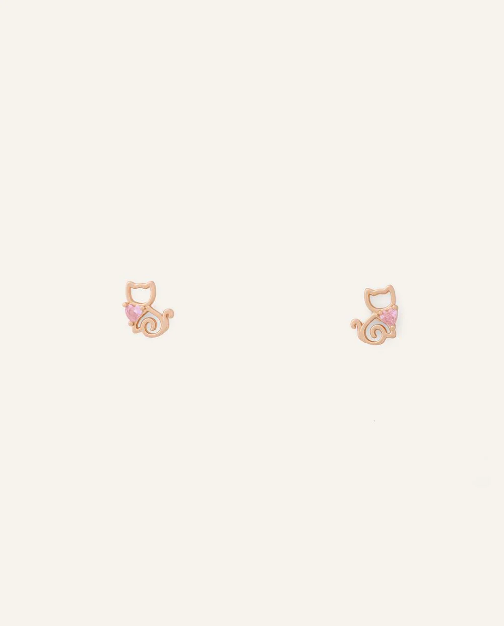 Arete Moda Pegado Cat Lover 1 cm Dorado