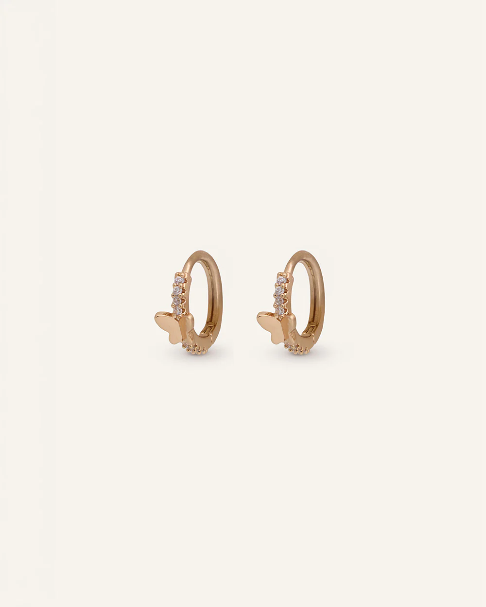 Aretes Argolla Premium Zircón Bañado en Oro Dorado