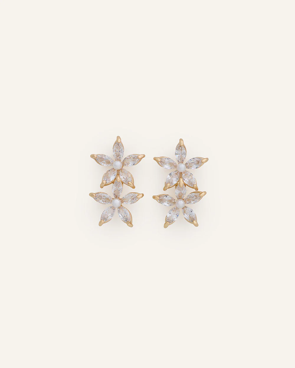 Aretes Drop Premium Zircón Bañado en Oro Dorado Na - Image 2