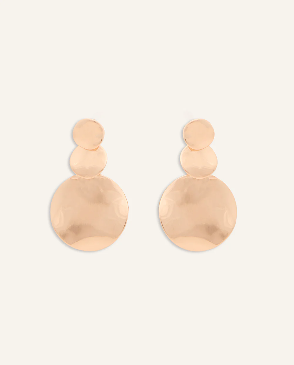 Aretes Largos Trendy Estilo Escultural Redondo Dorado