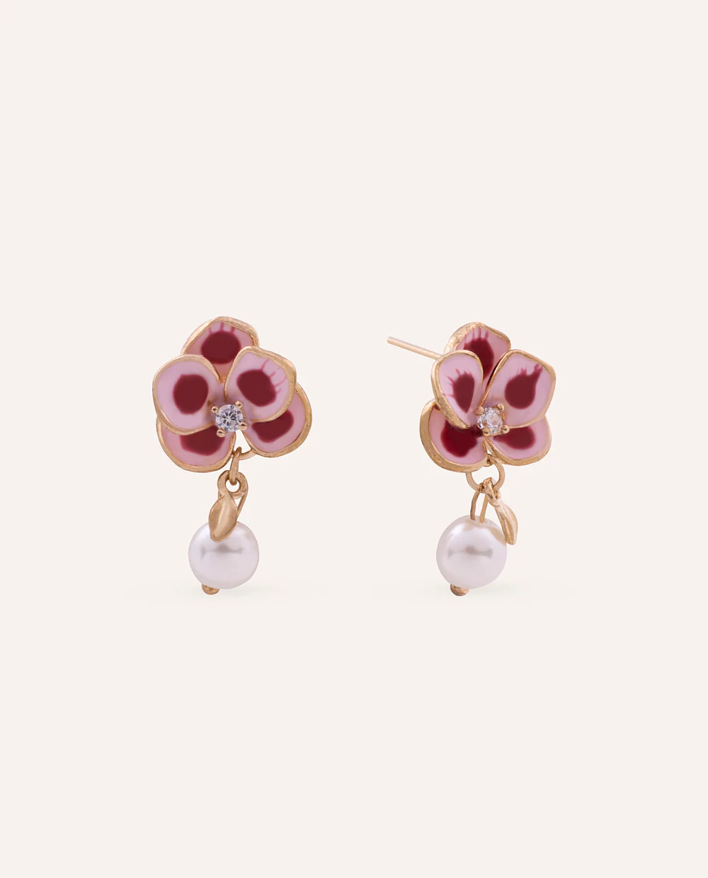 Aretes Moda Bloom Pink Dorado