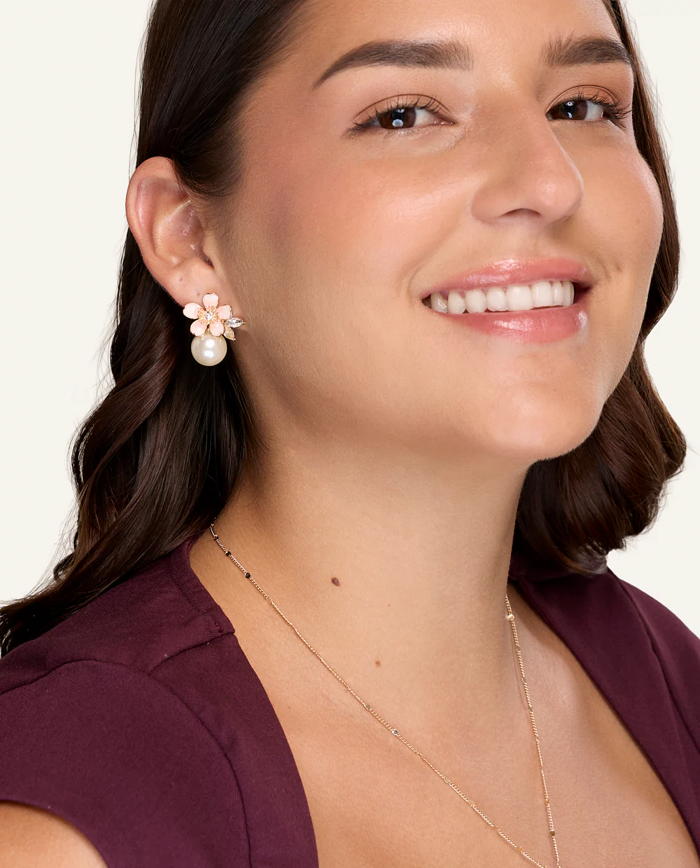 Aretes Moda Bloom Pearl Dorado - Image 2