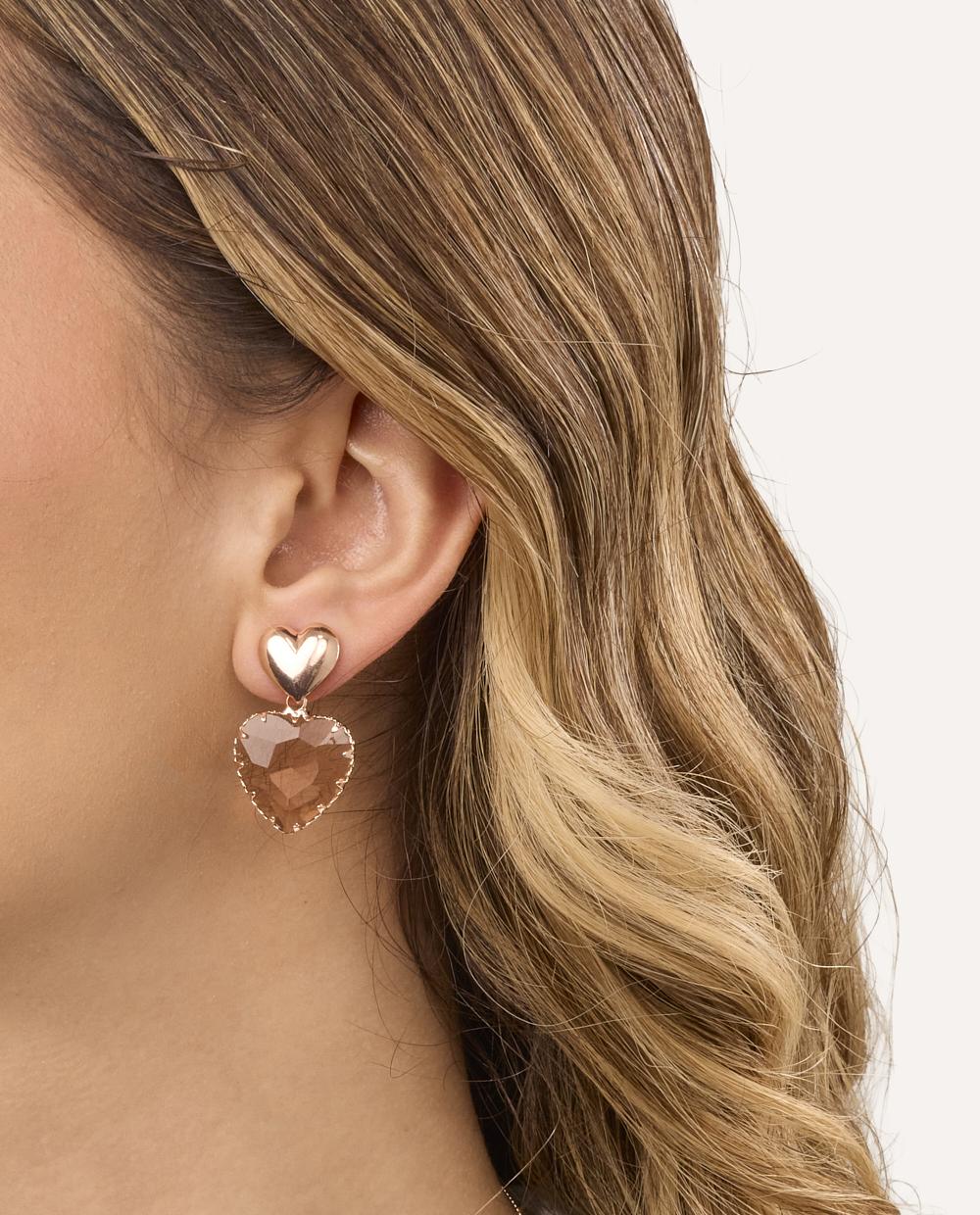 Aretes Moda Heart Dorado - Image 2