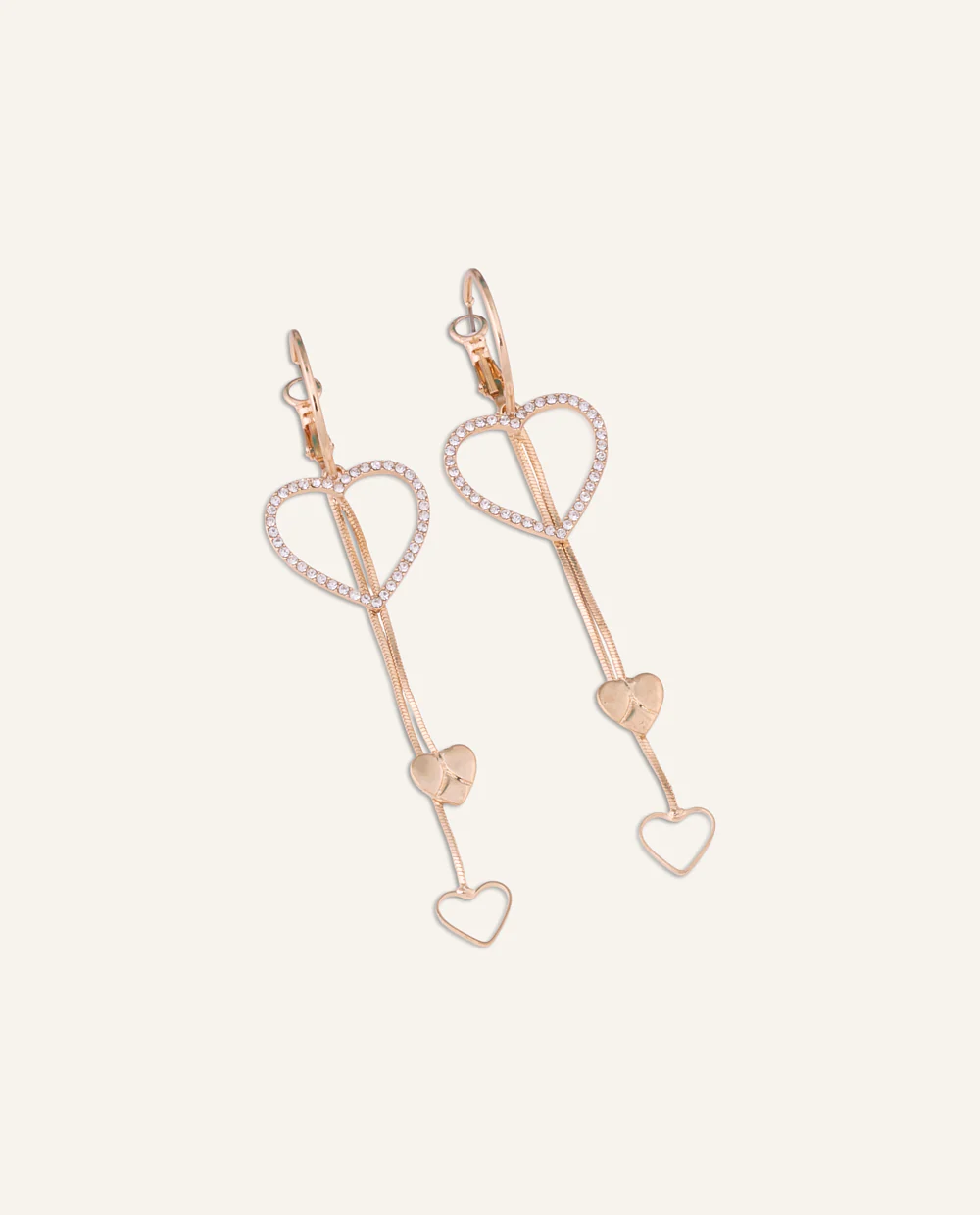 Aretes Moda Heart Line Dorado - Image 2