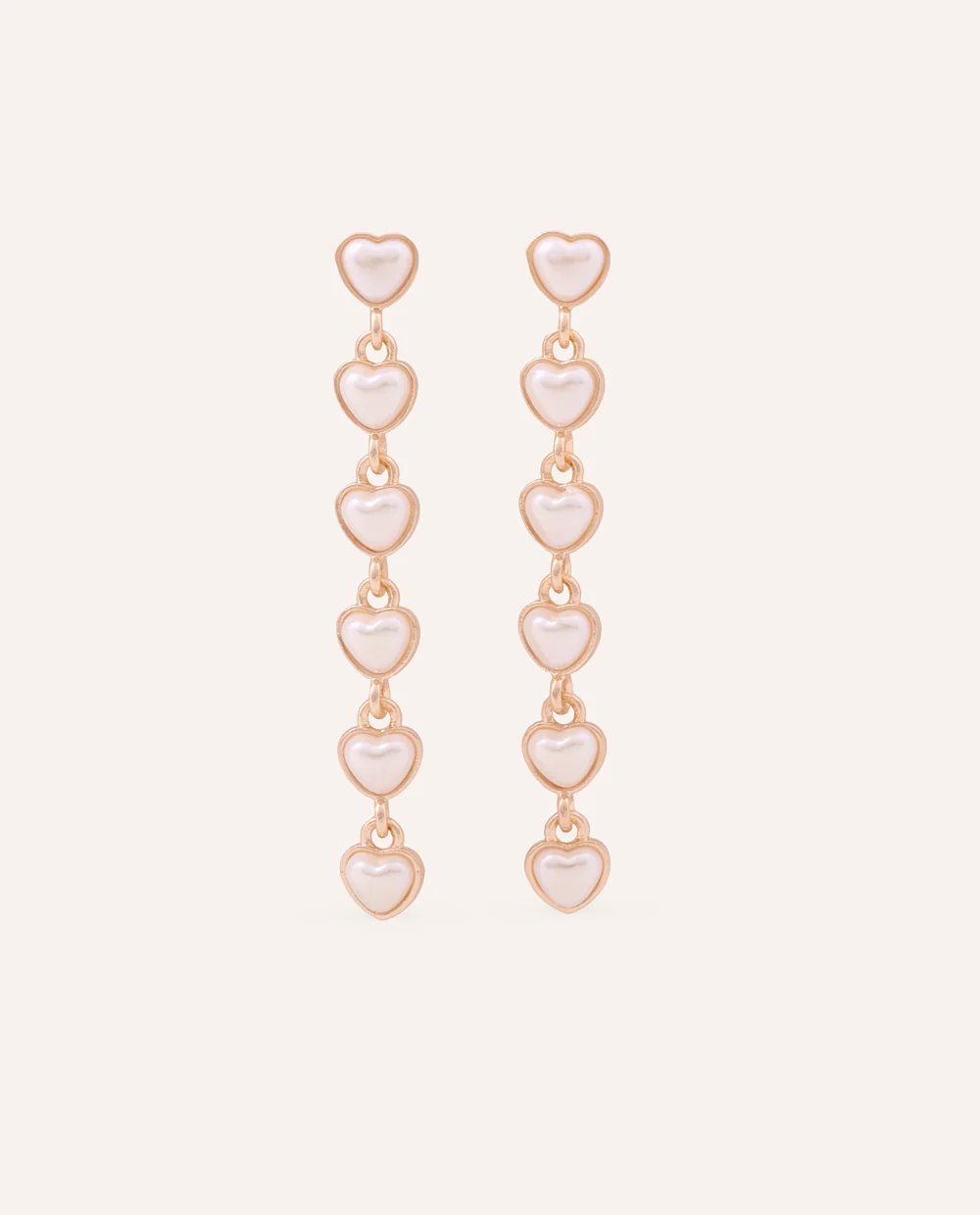 Aretes Moda Heart Line Dorado