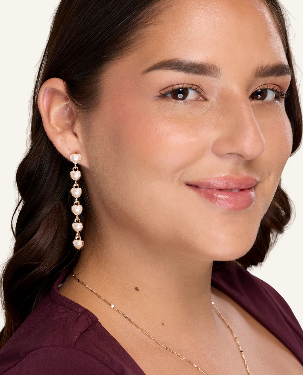 Aretes Moda Heart Line Dorado - Image 3