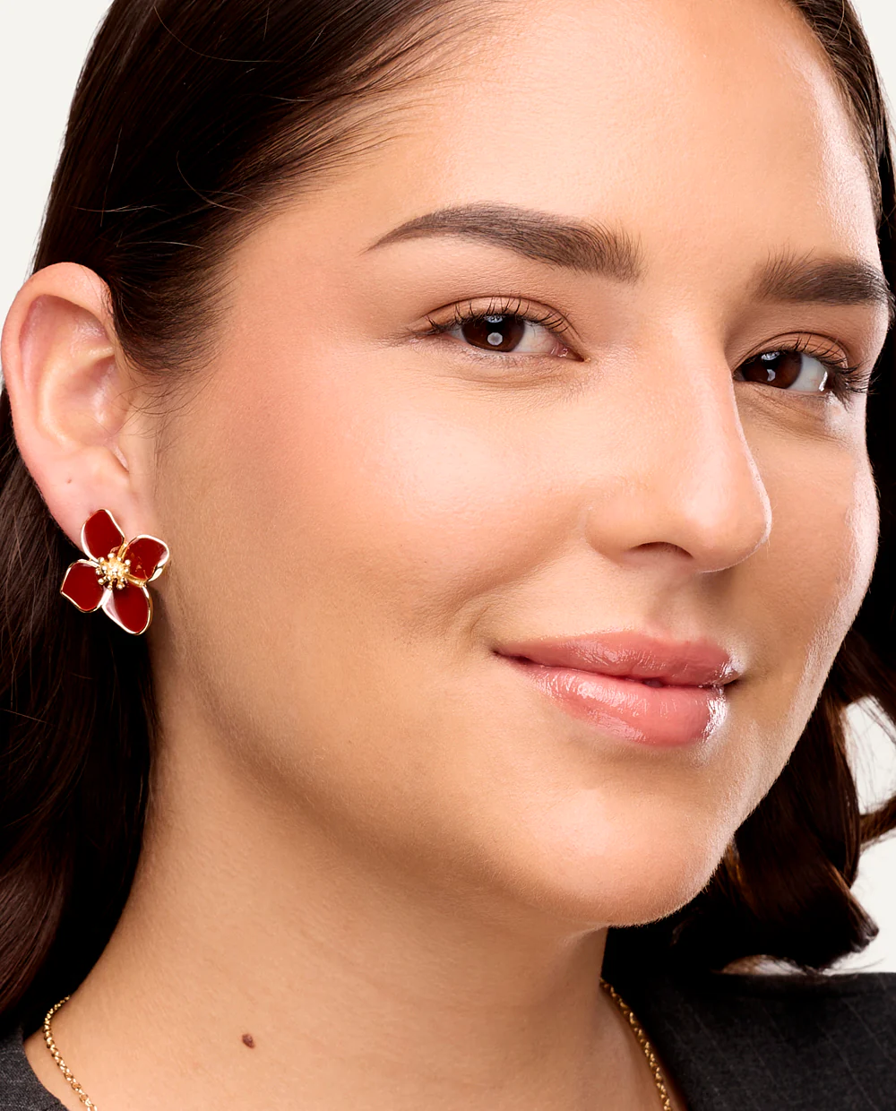 Aretes Trendy Bloom Burgundy - Image 2