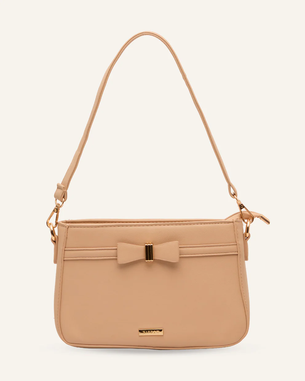 Cartera Crossbody PU Moda Lazo Beige