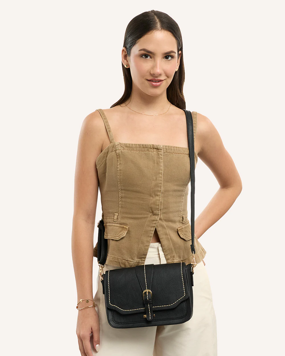Cartera Crossbody Pu Negro - Image 2