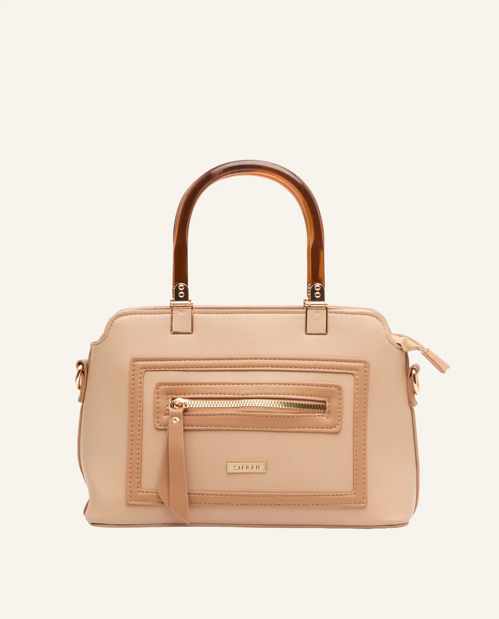 Cartera de Mano Estructurada PU Moda Beige - Image 2