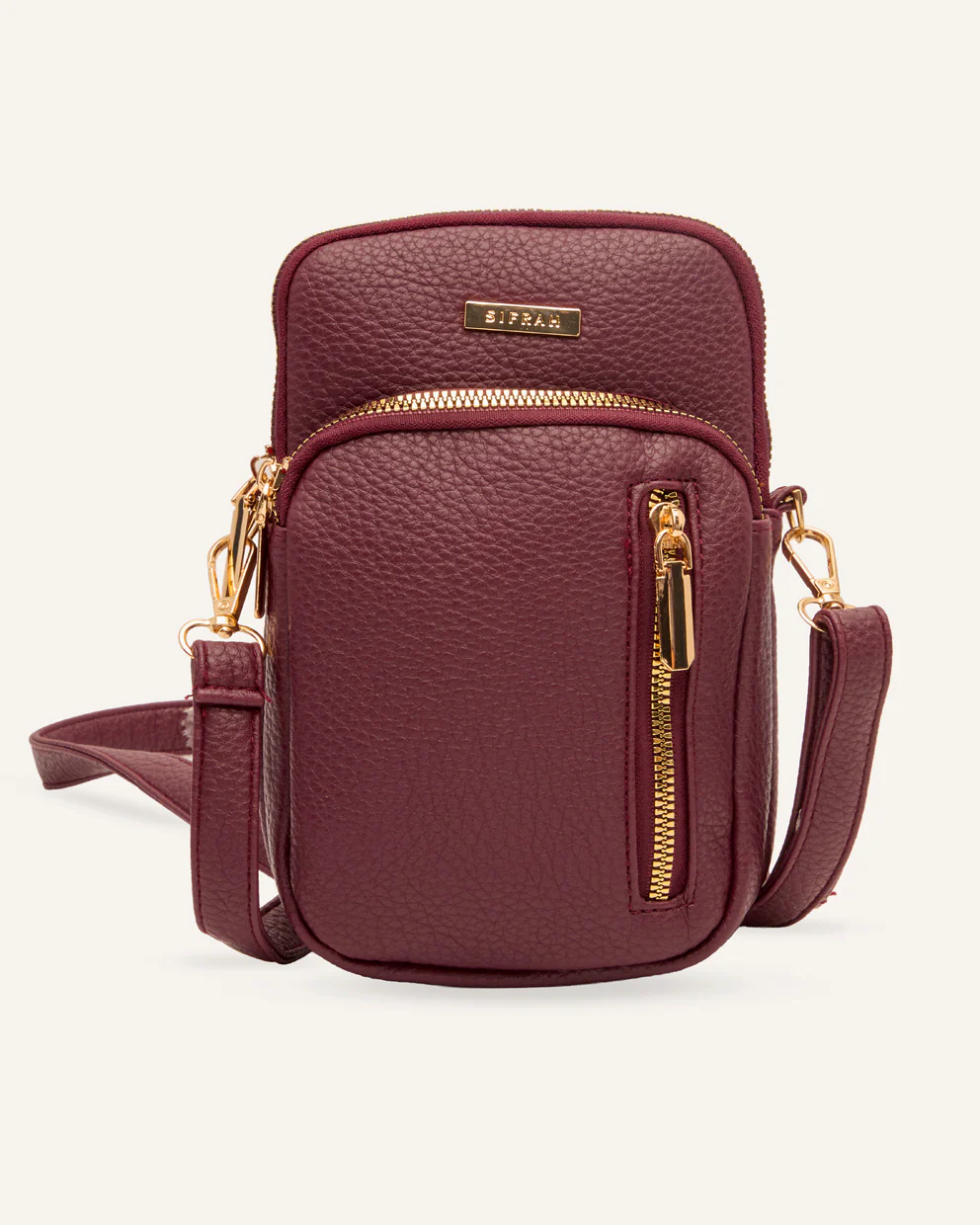 Cartera Porta Celular PU Moda Burgundy - Image 3