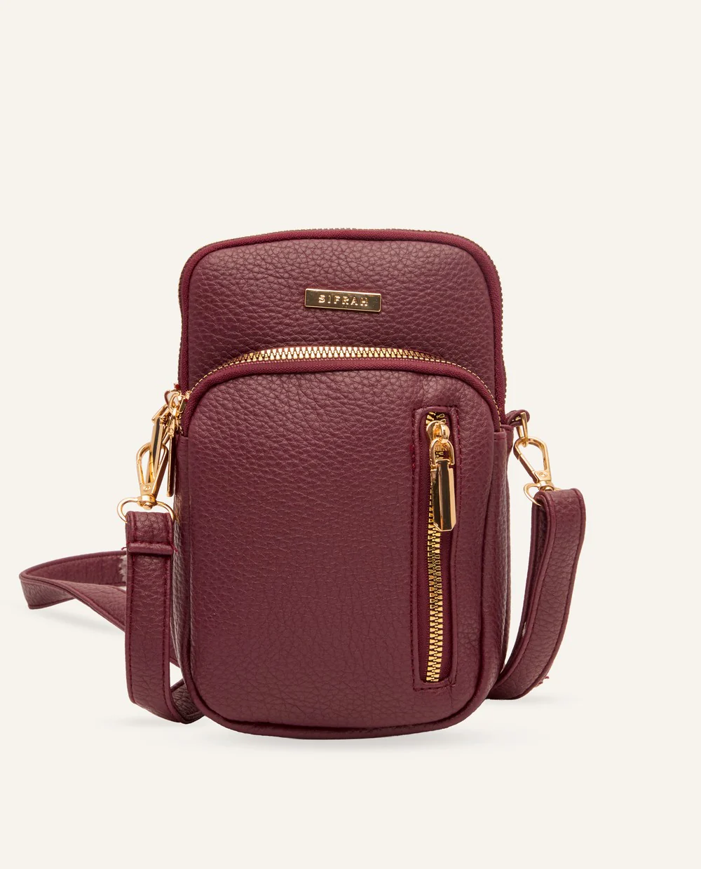 Cartera Porta Celular PU Moda Burgundy - Image 5