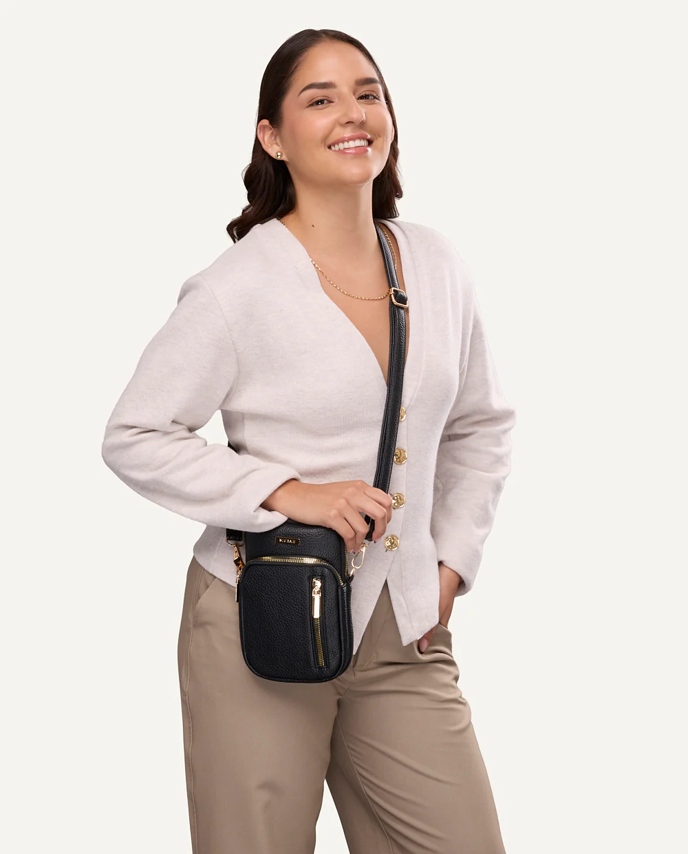 Cartera Porta Celular PU Moda Negro