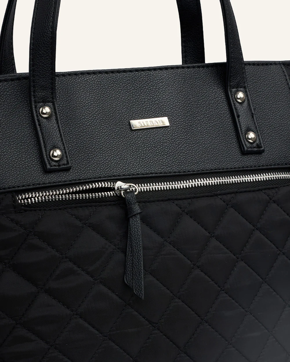 Cartera Tote Nylon Negro - Image 2