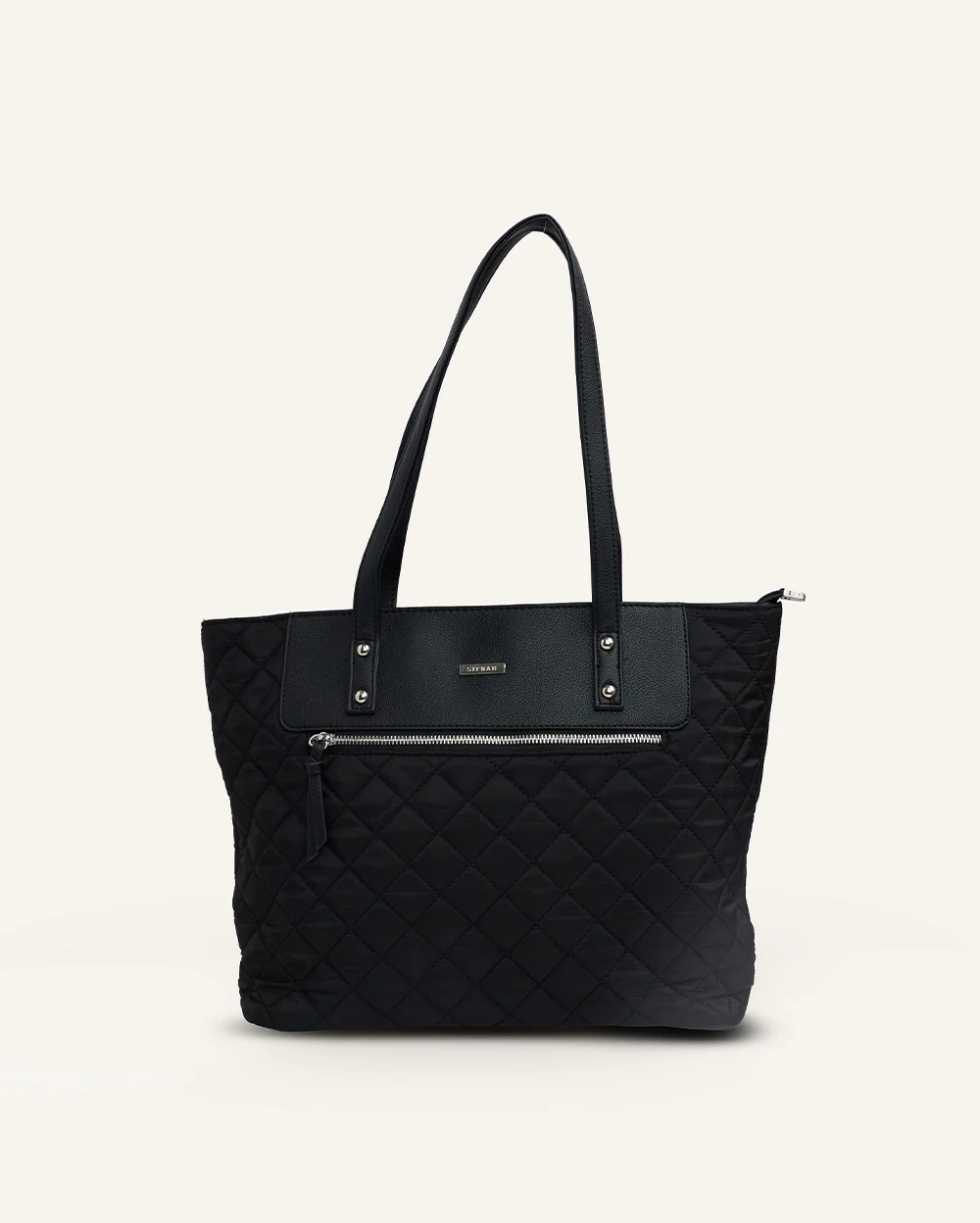 Cartera Tote Nylon Negro - Image 4