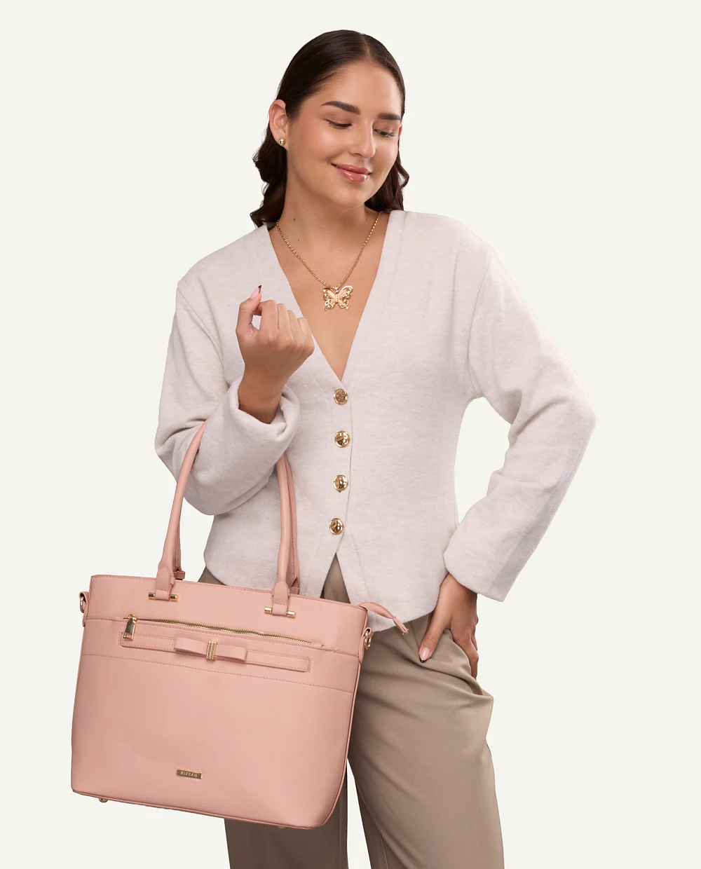 Cartera Tote PU Moda Beige