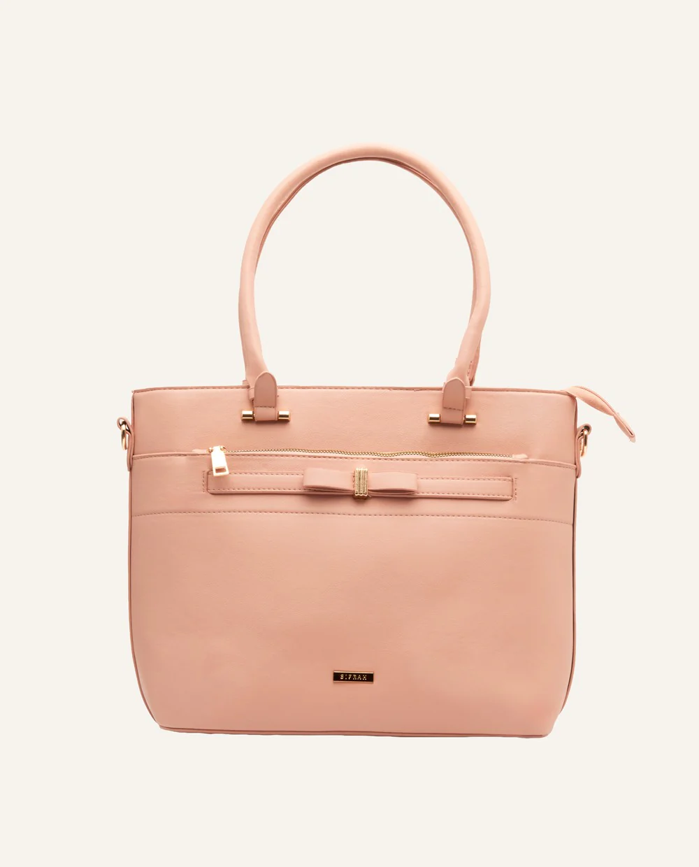 Cartera Tote PU Moda Beige - Image 2