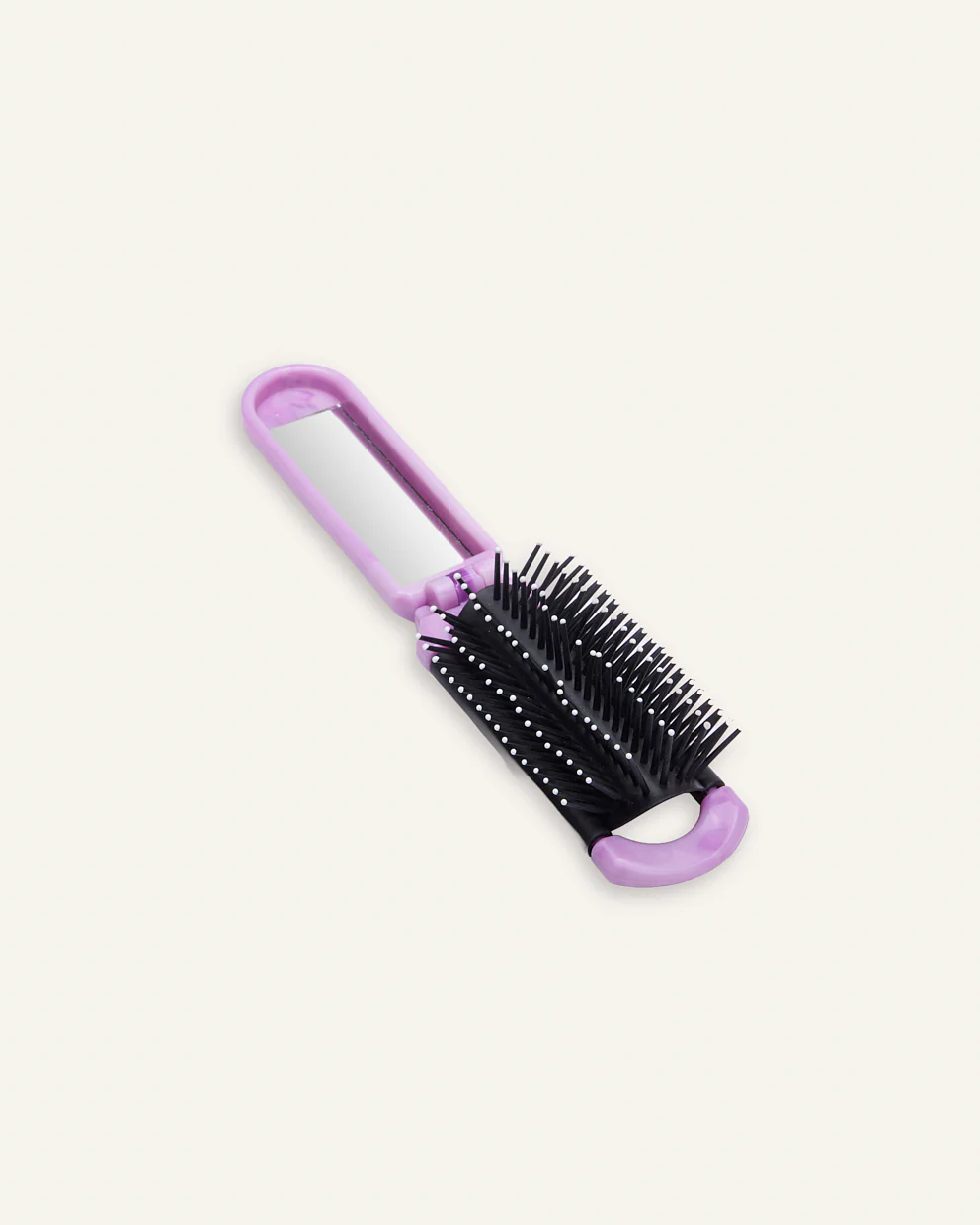 Cepillo Plegable Con Espejo Lila