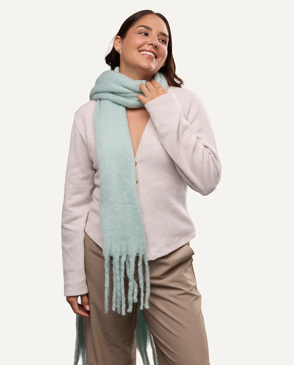 Chalina Soft Con Flecos Verde