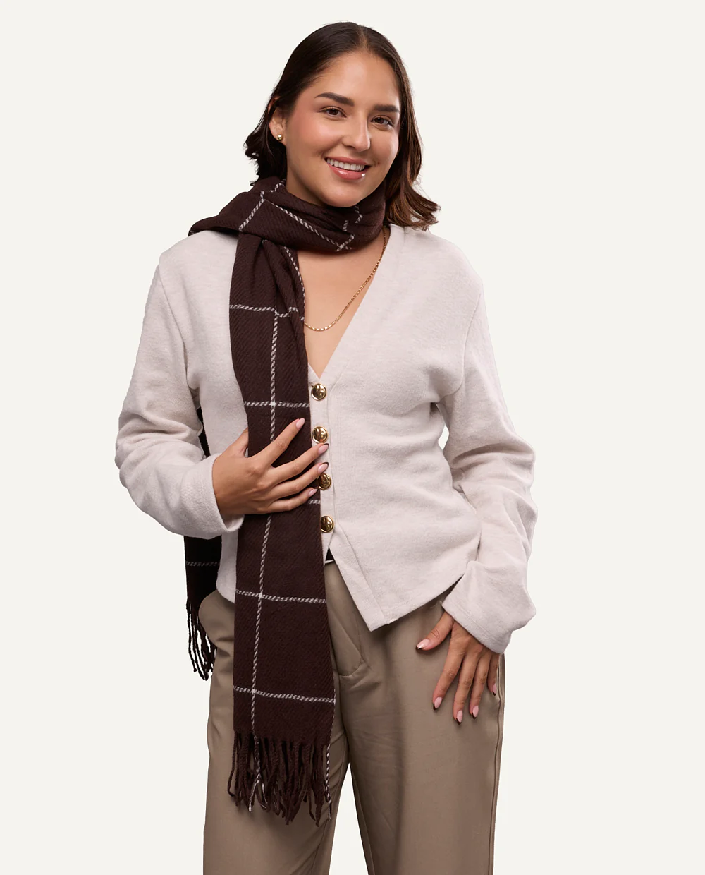 Chalina Soft Cuadros Marrón