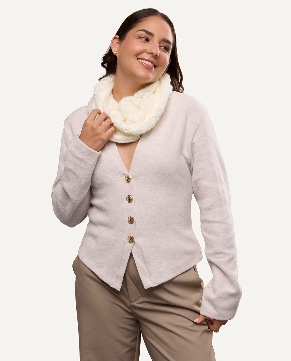 Cuellera Soft Tejido Perla