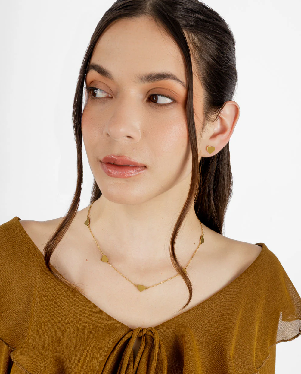 Collar de acero con dijes de corazón - Image 3