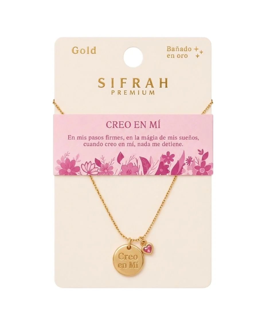 Collar Premium Bañado en Oro Creo en Mí Dorado - Image 3