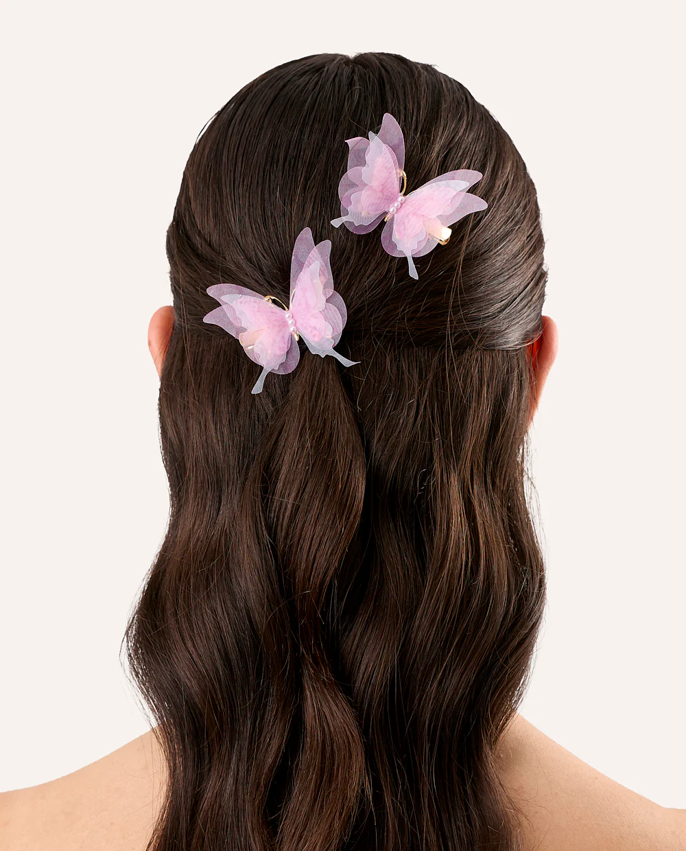 Dúo de ganchos mariposa lila - Image 3