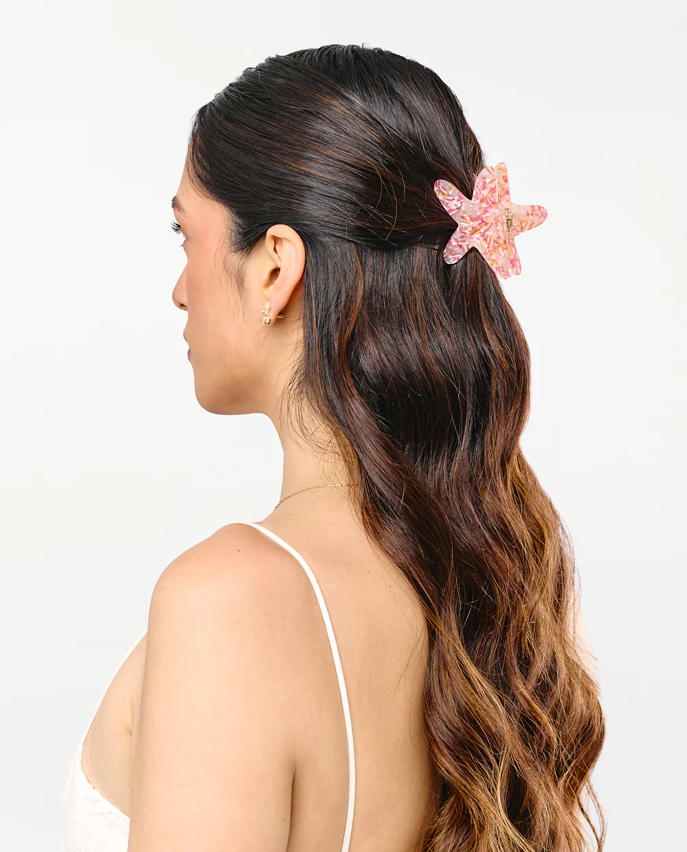 Gancho de cabello estrella marmoleada rosa - Image 3