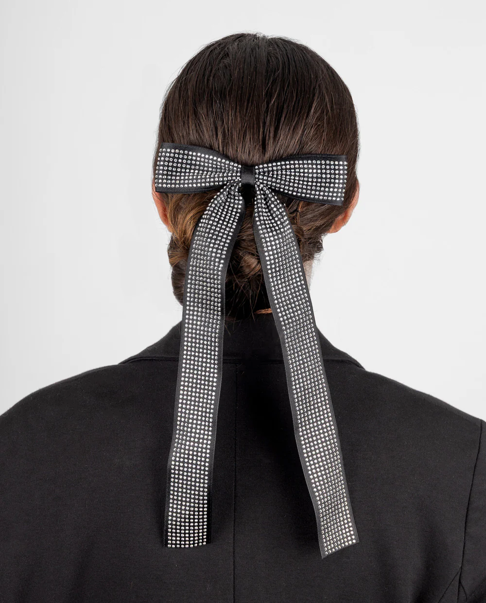 Gancho lazo negro con brillos - Image 4