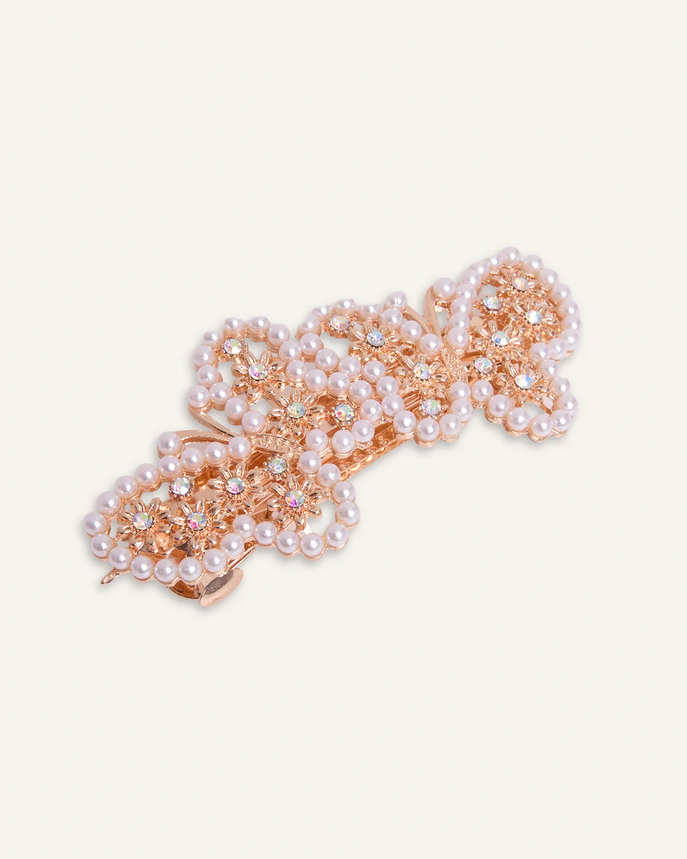 Gancho Trendy Mariposas Perlas Dorado