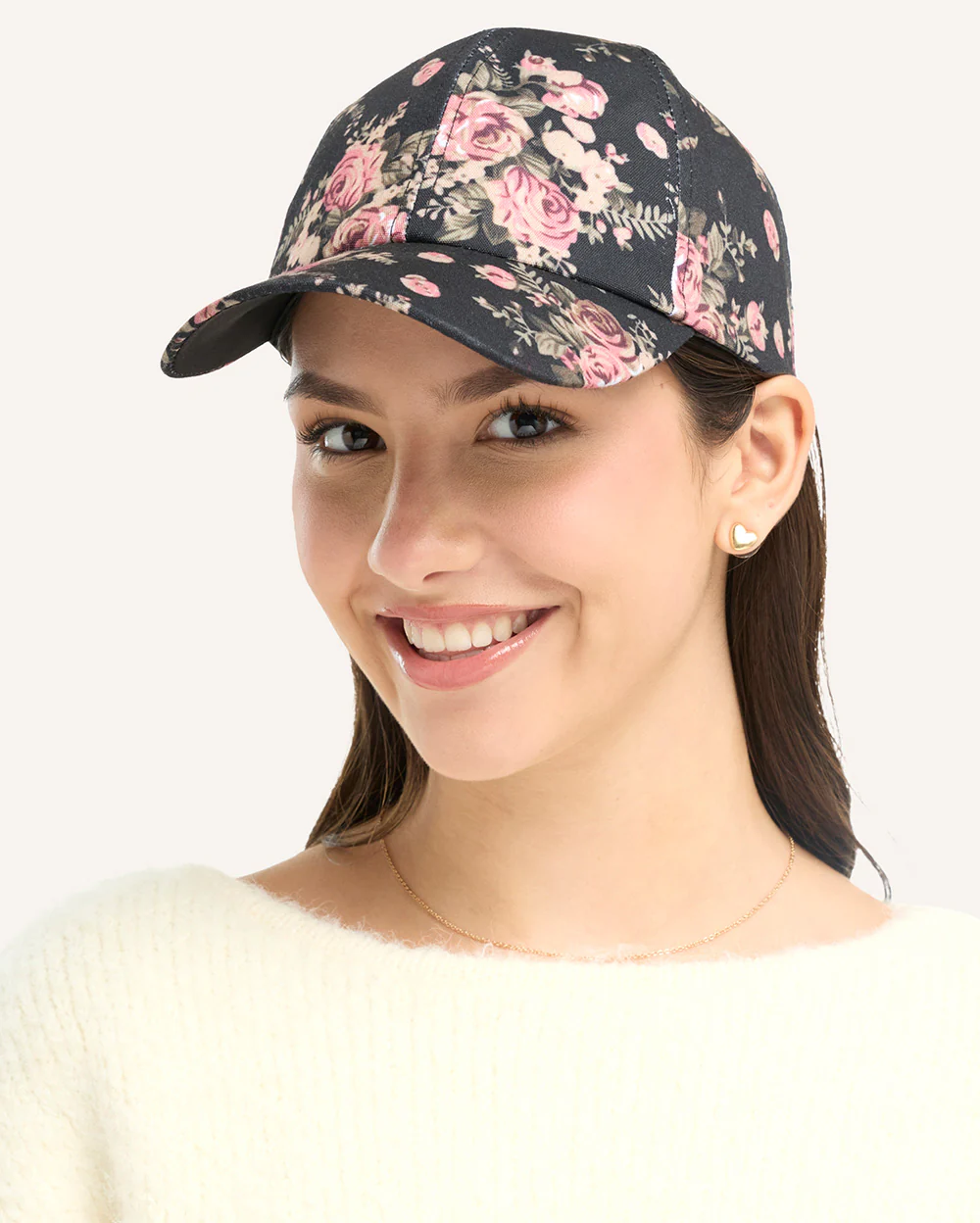 Gorro Moda Flores Negro