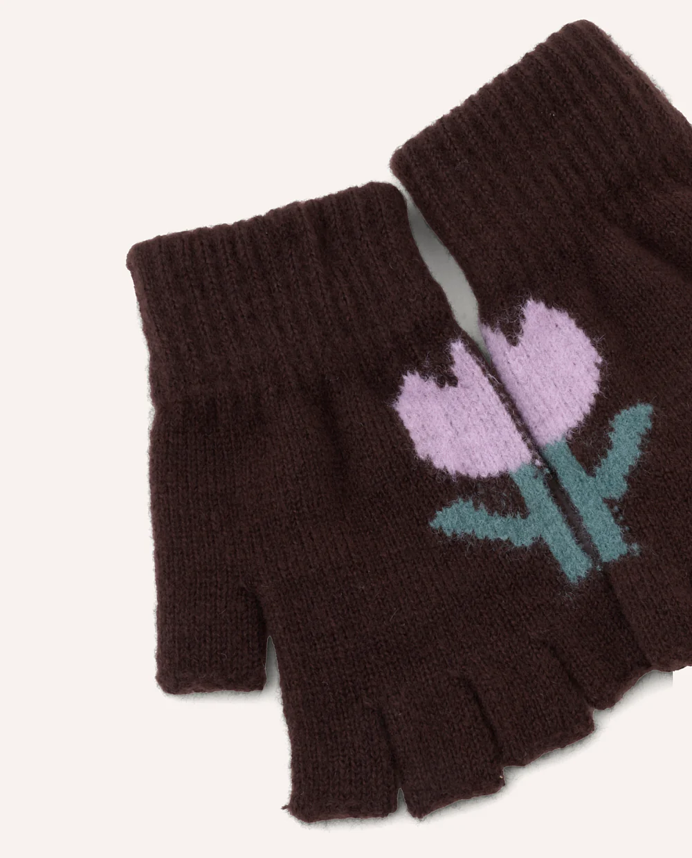 Guantes de Lana Moda Classic Bloom Negro - Image 2