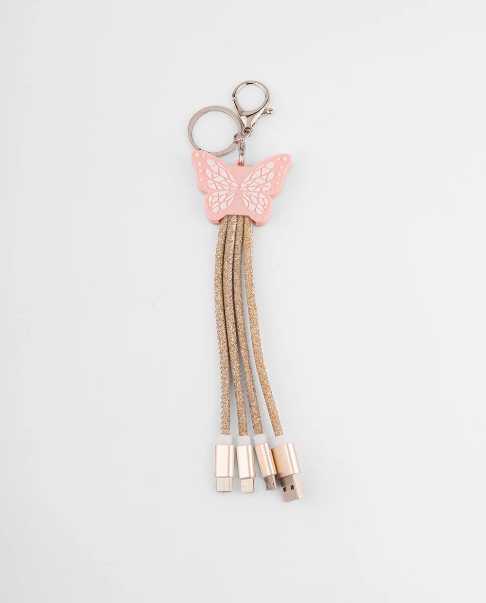 Llavero cargador múltiple con diseño de mariposa