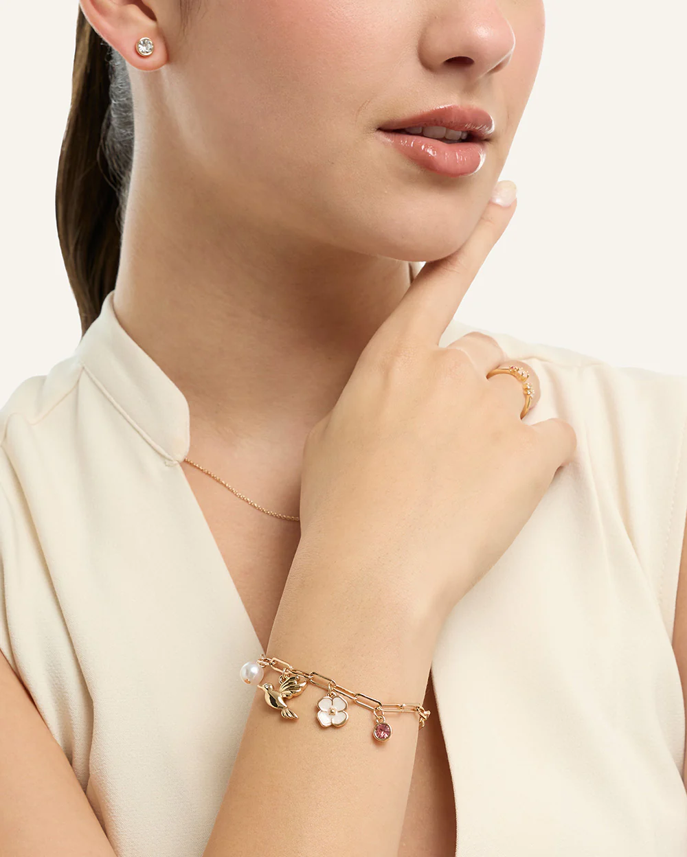 Pulsera Premium Bañado en Oro "Orgullo Mío" Colibrí Dorado