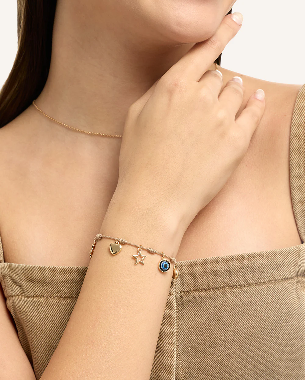 Pulsera Regulable Trendy Ojo Turco Dorado - Image 2