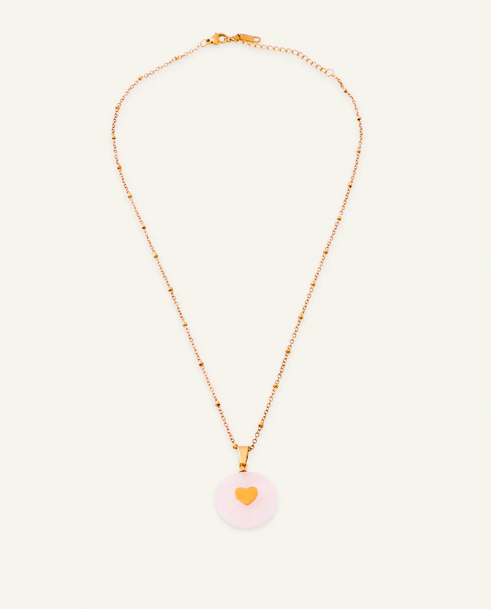 Set Collar + Arete Acero Inoxidable Bañado en Oro Corazón Dorado - Image 3