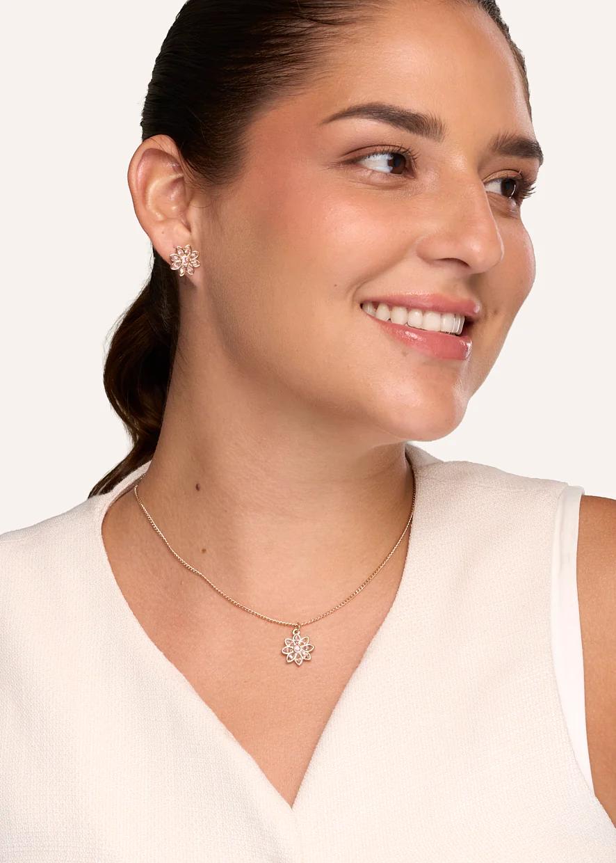 Set Collar + Arete Bañado en Oro Premium Dorado - Image 4
