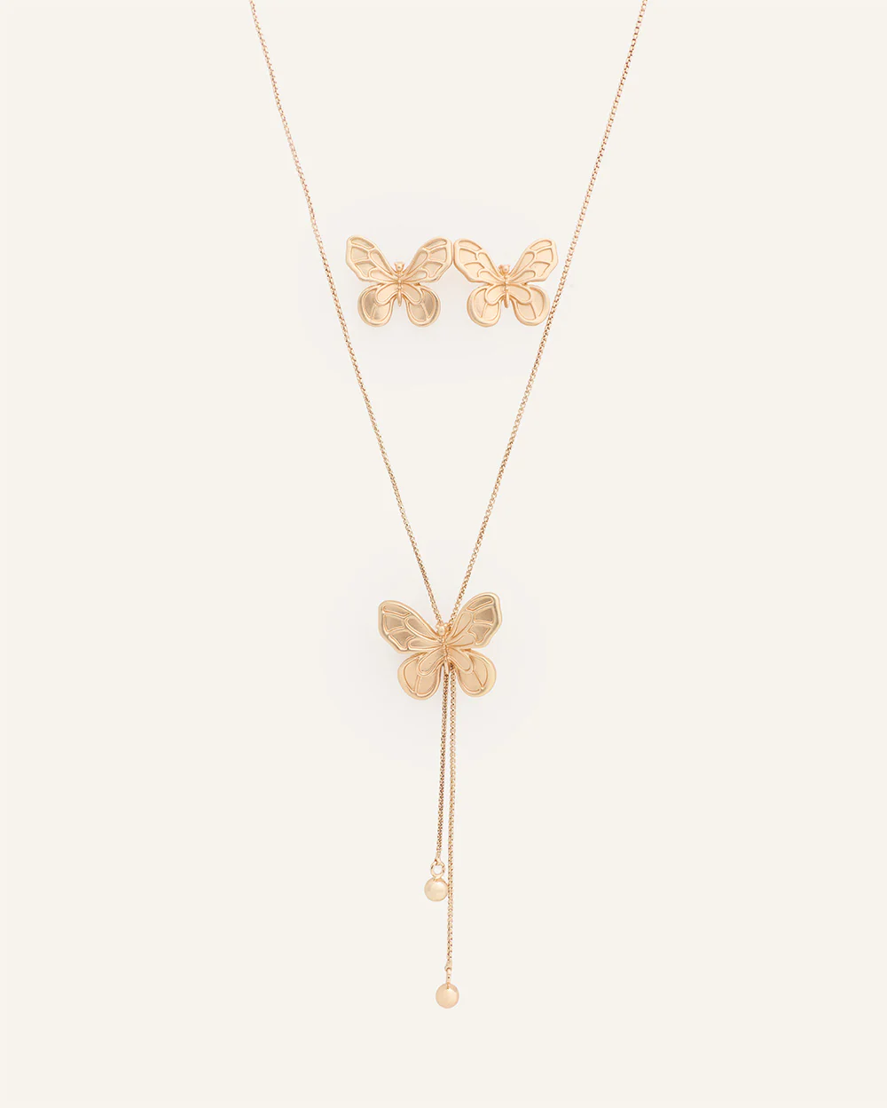 Set Collar + Arete Mariposa Dorado - Image 3