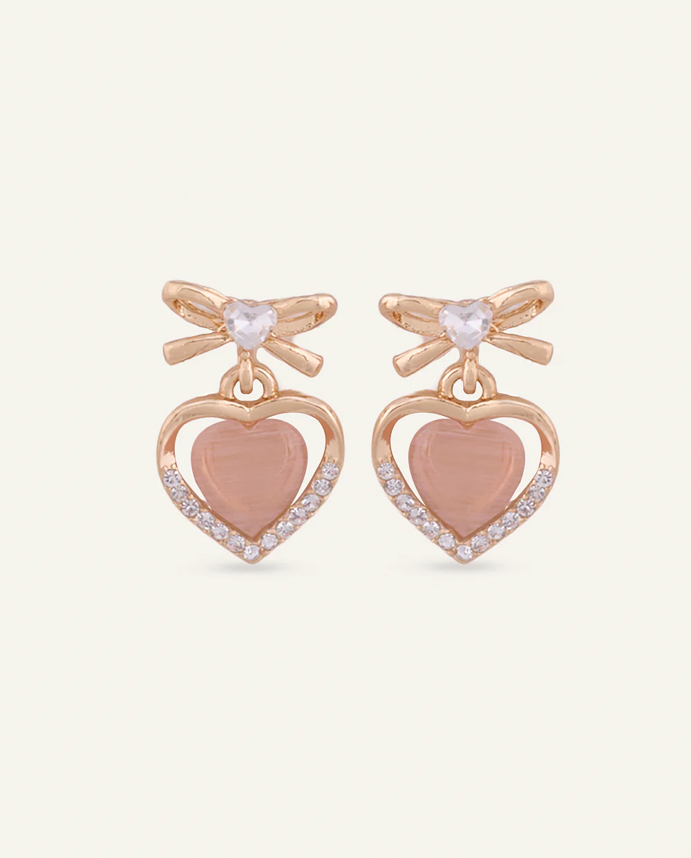 Set Collar + Arete Moda Aura Heart Dorado - Image 3