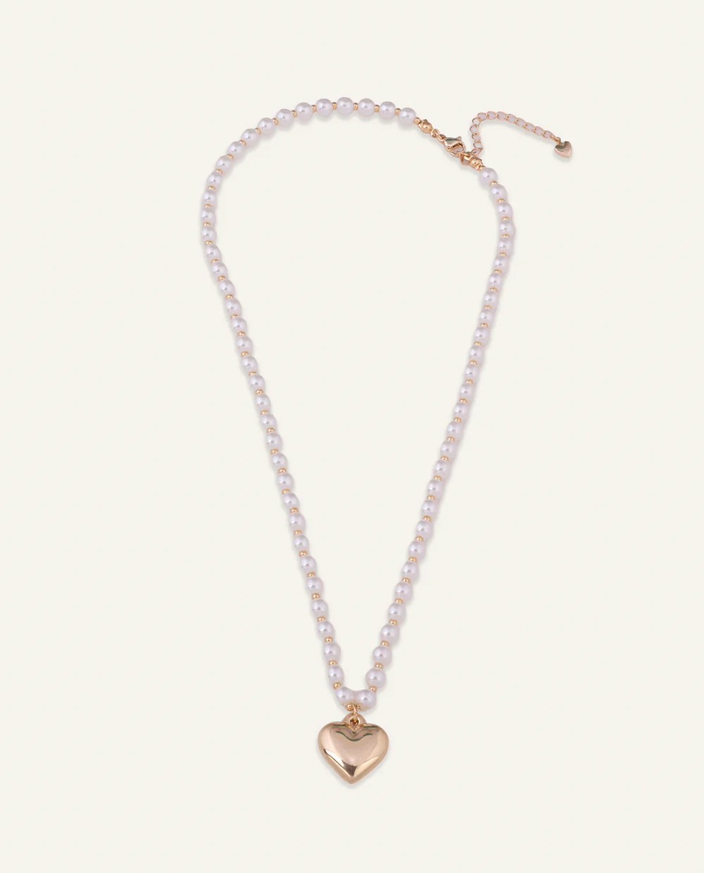 Set Collar + Arete Moda Heart Drop Dorado - Image 3