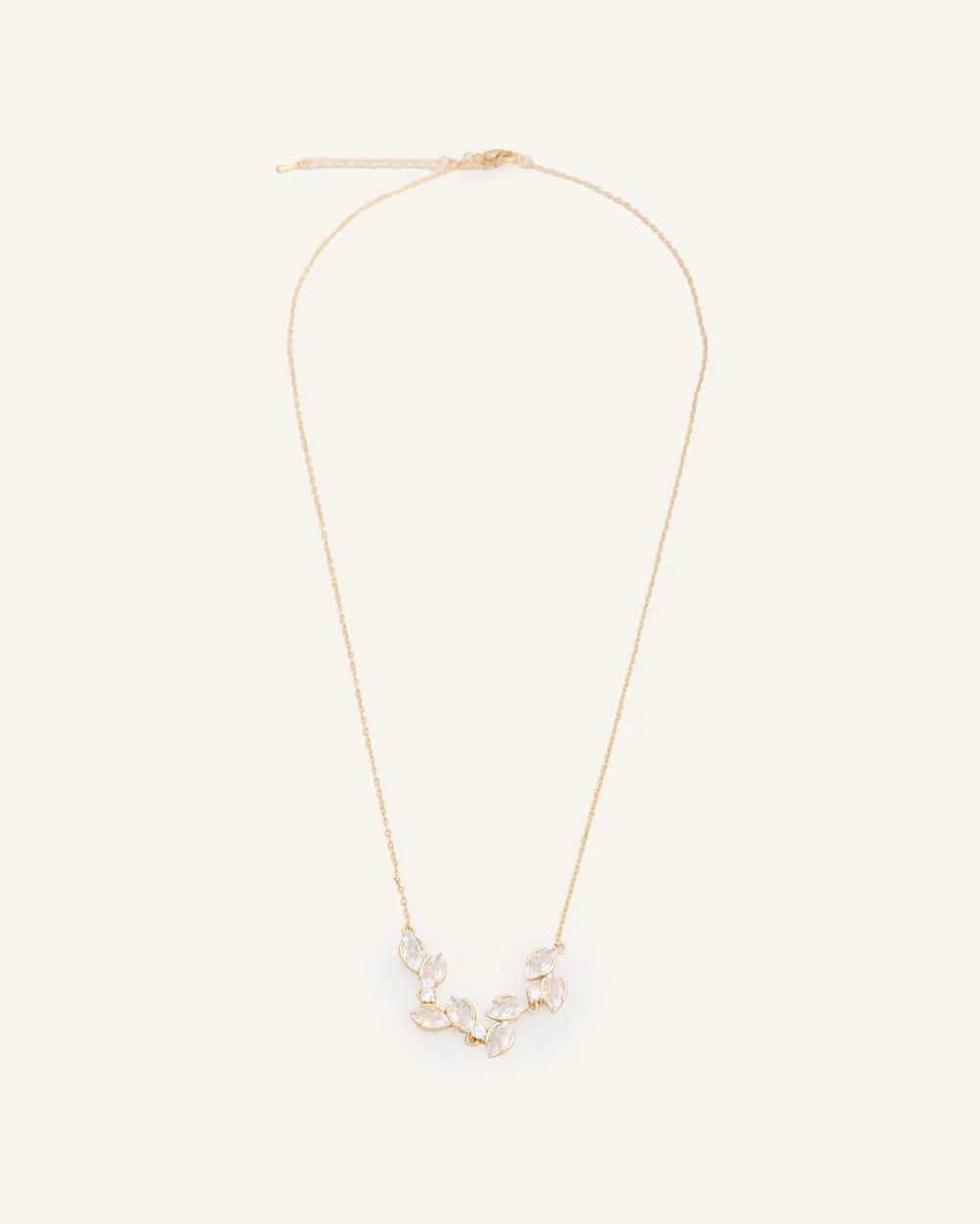 Set Collar + Arete Premium Zircón Hojas Dorado - Image 3