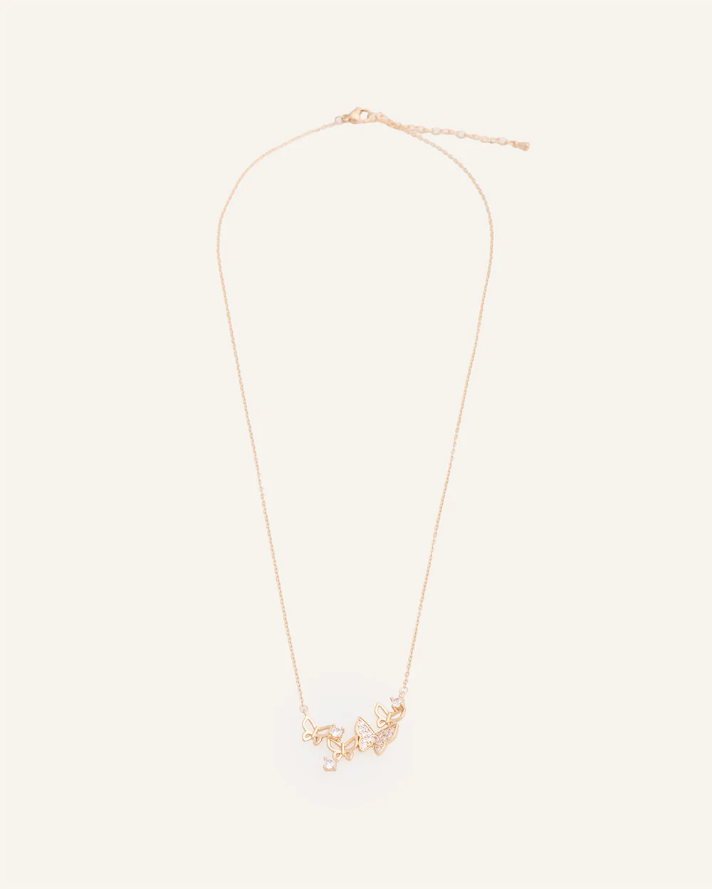 Set Collar + Arete Premium Zircón Mariposa Dorado - Image 4