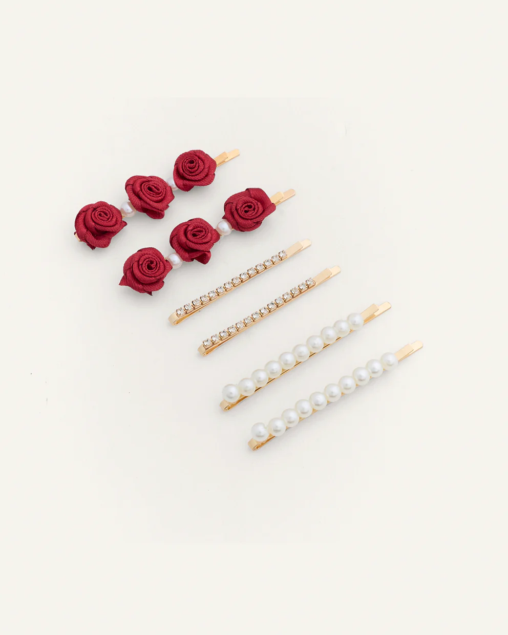 Set Ganchos Bobby Pin Borgoña