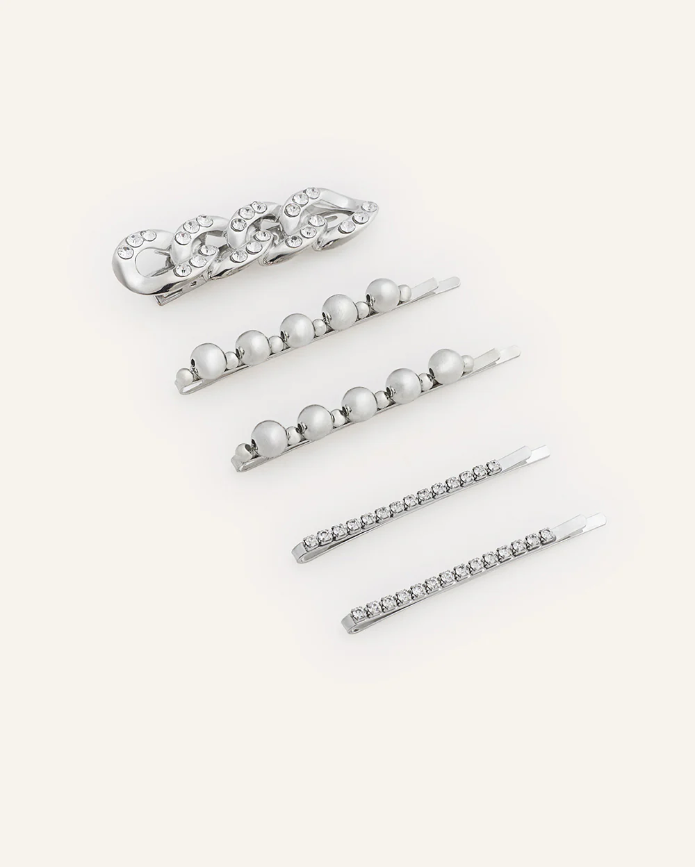Set Ganchos Plateado 5 Und